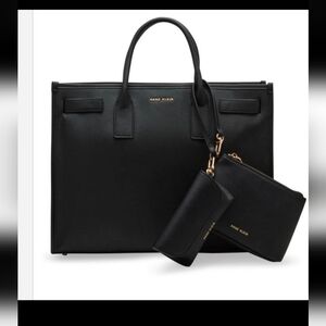 ANNE KLEIN Large Padded Work Shoulder Tote 3 Piece set Fits 15" Laptop Black